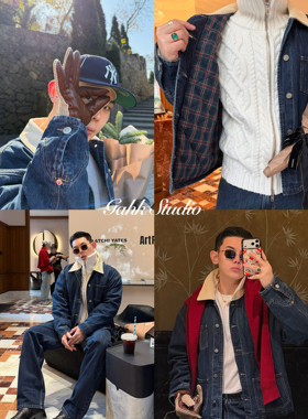 GAHKSTUDIO「新年限定」万年款复古拉夫家式休闲加厚保暖牛仔套装