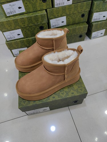 品味前线2025冬季新款女鞋厚底雪地靴加绒保暖短靴真皮磨砂