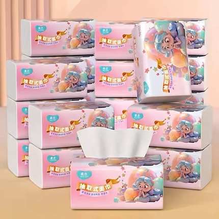 2元包邮88vip湿水纸巾家用实惠装餐巾大尺寸木浆柔肤抽纸加厚耐用