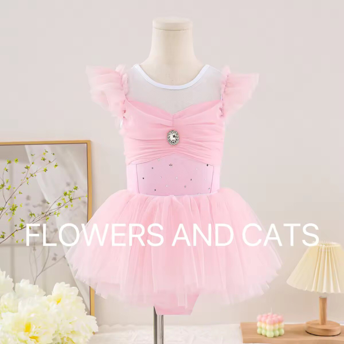 舞蹈服粉色儿童短袖女童幼儿中国舞练功服艾莎公主演出服芭蕾舞裙