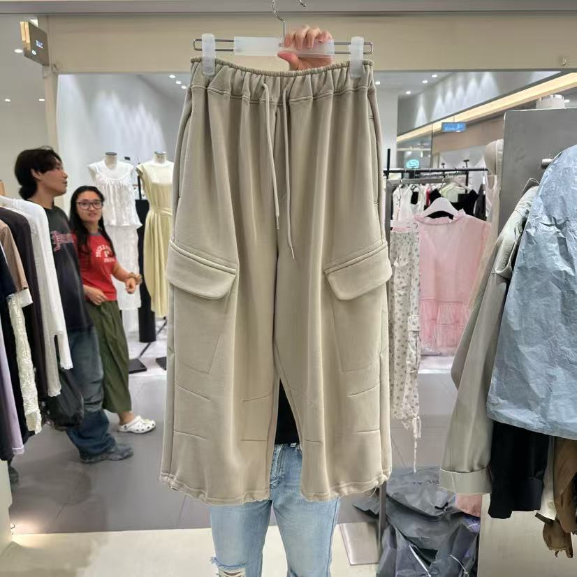 一件包邮lulu韩国代购 bene 口袋宽松设计感简约舒适休闲阔腿裤