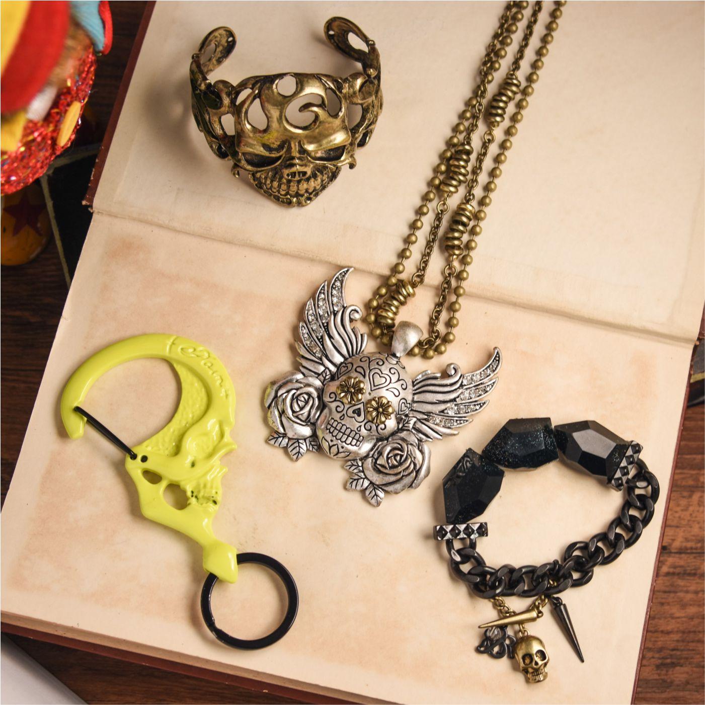 欧美复古朋克风骷髅头手链项链