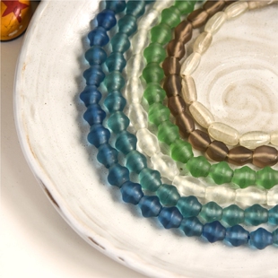 淅淅西风淡淡烟,几点疏疏雨.原创蓝色手工琉璃粗项链锁骨链高级感