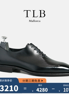 美勋代理 西班牙TLB手工皮鞋男士固特异黑色整皮牛津鞋婚鞋Oxford