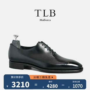 美勋代理 西班牙TLB手工皮鞋男士固特异黑色整皮牛津鞋婚鞋Oxford