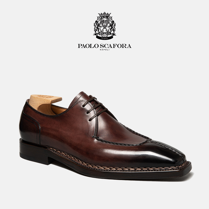 PaoloScafora手工挪威缝德比鞋