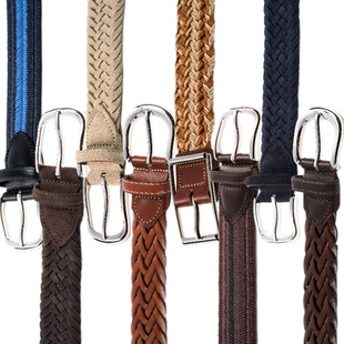 美勋意大利皮带商务男士编织腰带圆针扣男士时尚方针扣轻奢礼物