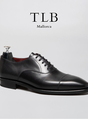 美勋代理西班牙TLB手工皮鞋男黑色三接头牛津鞋婚鞋正式西服正装