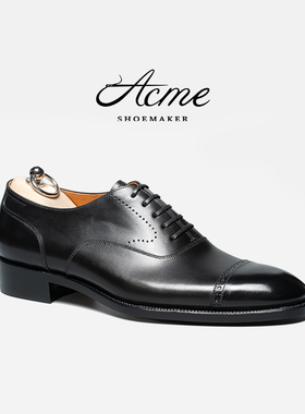 美勋ACME手工皮鞋商务正装男士黑色牛津鞋头层小牛皮结婚皮鞋新款