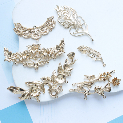 铜保色镂空花树叶吊坠DIY材料