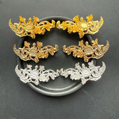 古风DIY饰品合金配件 复古宫廷步摇孔雀花枝挂件花朵发簪凤冠材料