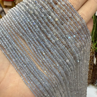 2-3mmDIY亮闪闪天然拉长石灰月光水晶散珠diy细手链锁骨链小珠子