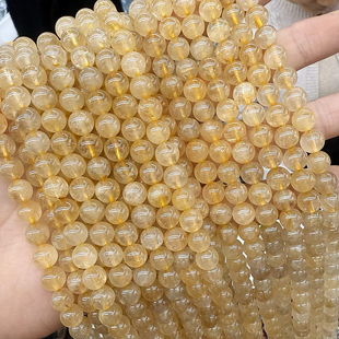 DIY天然金发晶圆珠散珠子男女手链手串饰品diy配件半成品配件材料