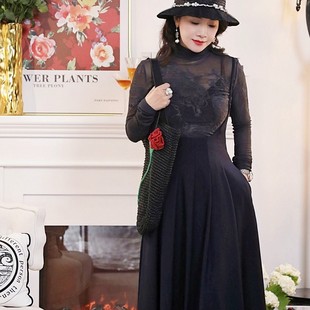 【精品特价】时髦知识分子风 深蓝紫进口精纺羊毛吊带百褶裙