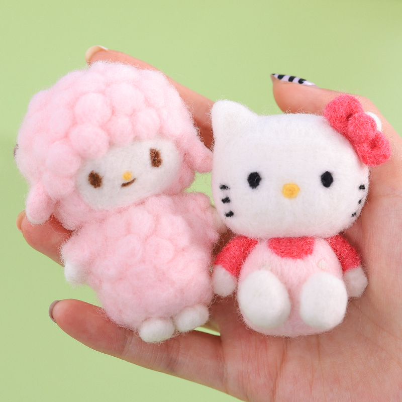 羊毛毡戳戳乐手工diy材料包新手扎扎乐教程车载卡通玩偶摆件挂件