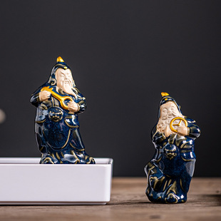 盆景陶瓷摆件园艺摆件吸水石配件假山古典人物 围棋象棋对弈对棋