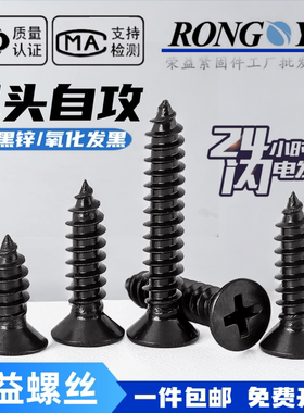 KA黑锌沉头自攻螺丝 GB846发黑平头十字自攻螺钉M2M2.5M3M4M5M6
