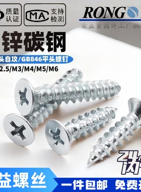 GB846白锌沉头自攻螺钉 KA镀锌平头自攻螺丝M3M4M5M2.5M2*56810