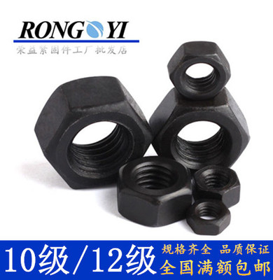 10级/12级高强度六角螺母 螺帽M6/810/1214/1618/202224/27/30/36