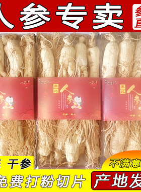 长白山人参残参生晒参东北特产干人参中药材白参切片打粉泡酒包邮