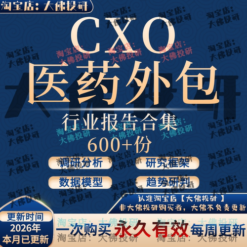 2026医药CXO/CRO/CMO/CDMO行业研究报告医药研发外包AI前景报告