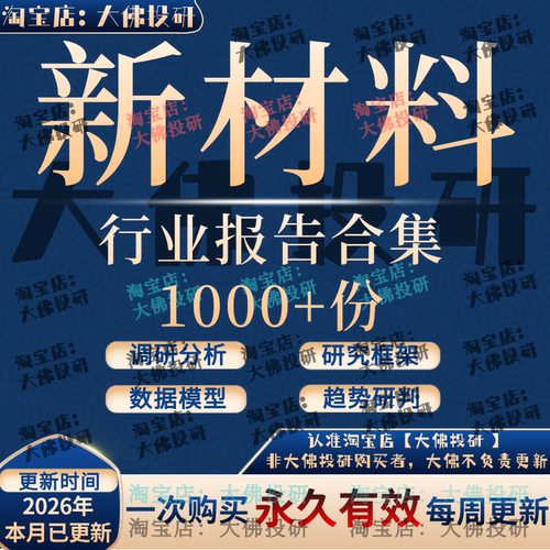 2026新材料行业报告 新材料产业链国产替代市场调研分析报告素材