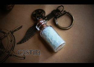 SPN邪恶力量supernatural castiel天使荣光瓶 夜光瓶钥匙扣许愿瓶