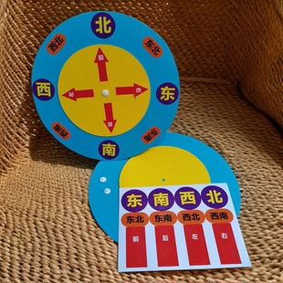数学老师推荐二三年级暑假科创手工制作东西南北方向标转盘小学生
