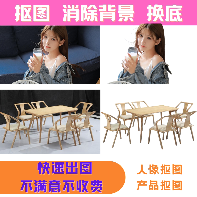 消除背景 抠图 换底换背景 可快速出图 人像抠图 产品抠图 去水印