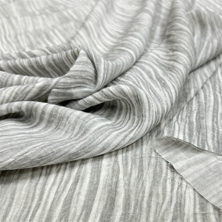 薄款透气 深/浅灰色扎染褶皱天丝棉树皮竖纹垂顺面料裙子汉服裤子