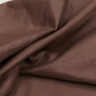 进口棕色涂层纯亚麻嘎巴甸人字纹防水面料挺括风衣外套夹克布料