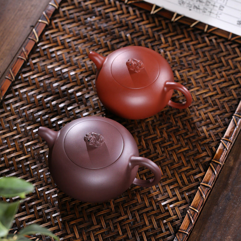 宜兴名家原矿纯全手工紫砂壶朱泥泡茶壶功夫茶具原矿大红袍祥瑞壶