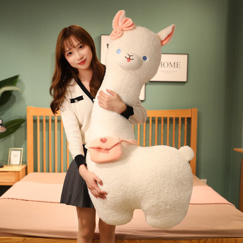 可爱羊驼公仔毛绒玩具抱枕男生款睡觉布娃娃女孩安抚大号玩偶软萌