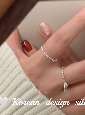 2025秋冬新款韩版素圈银饰品 S925纯银ins风麻花素圈戒指批发叠