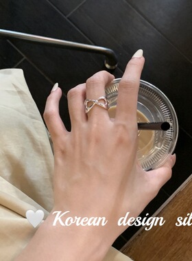 冷淡ins风925纯银韩国博主款亮银质感猪鼻子戒指环简约女开口均码