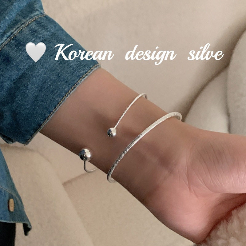 韩版ins风网红同款手饰品 S925纯银麻花缠绕手镯简约小众高级感女