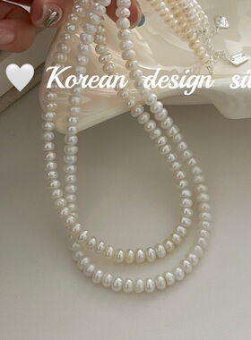 韩国ins小众设计气质款锁骨链 S925纯银天然珍珠项链高级感百搭女