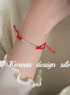 2026年新款手工编织饰品足银999 十全十美转运珠红绳链本命年叠戴