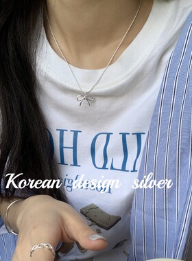 韩国ins风博主同款 小众设计百搭饰品 S925纯银 蛇骨蝴蝶结项链