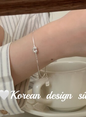 韩版简约小众设计感 S925纯银ins简约链条u形手链精致高级感叠戴