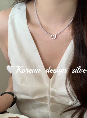 韩国ins风博主同款 小众设计时髦百搭饰品 S925纯银 镂空心形