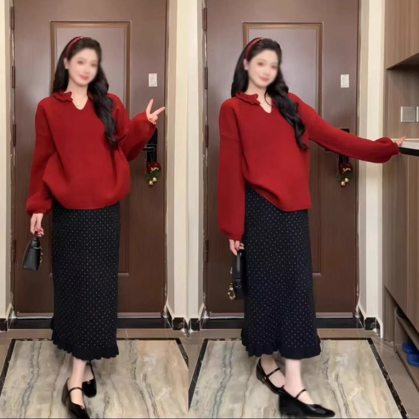 孕妇装秋冬毛衣2025秋冬新款网红款韩系加厚宽松木耳领口保暖毛衣,孕妇装/孕产妇用品/营养,套装,淘宝优惠券,粉丝福利购,淘宝优惠卷