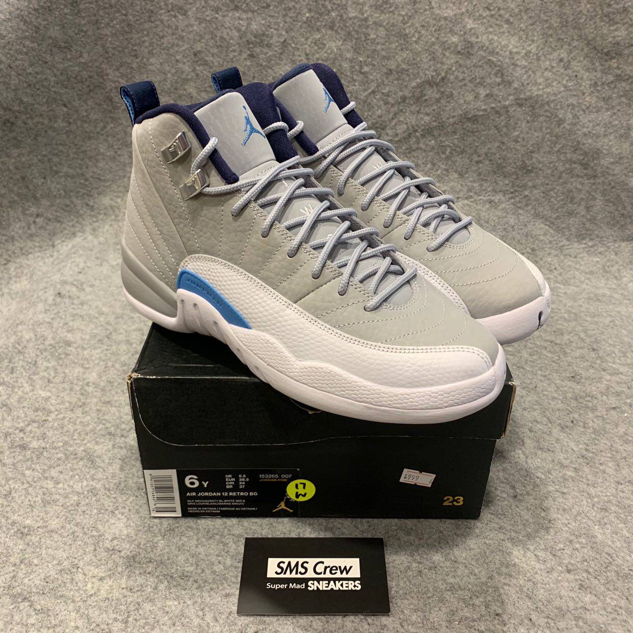 SMS Jordan 12 Wolf Grey AJ12 狼灰北卡蓝 153265-130690-007