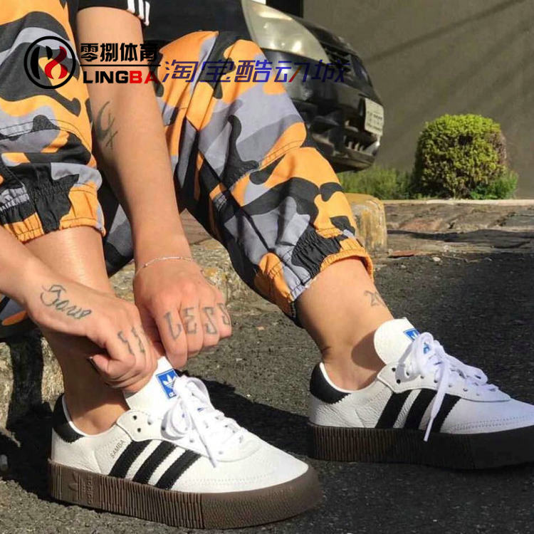 三叶草ADIDAS SAMBAROSE女鞋黑白复古厚底松糕板鞋 AQ1134/FV0767 运动鞋new 板鞋 原图主图