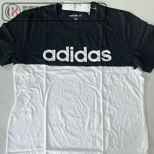 Adidas阿迪达斯 男子 全棉运动透气清凉休闲 黑白 短袖T恤 DX9682