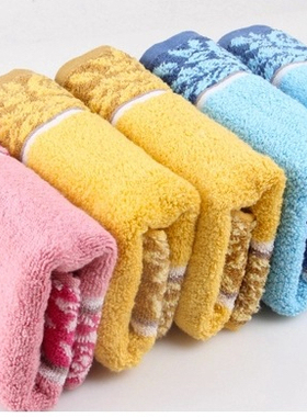 库存有150条蓝黄洁丽雅毛巾8608 一等品 76*34cm  棉 105克