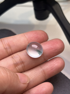 天然缅甸玉石翡翠A货高冰种飘花意境感大蛋面裸石戒面