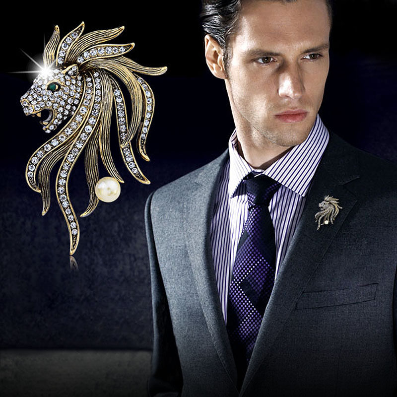 Lion Brooch ins personality suit Sternum Brooch Accessories Retro England Pin badge xongzhenin the Accessories/Fashion Jewelry, Brooch  category - from Buy2taobao.com to provide professional Taobao agent buy service