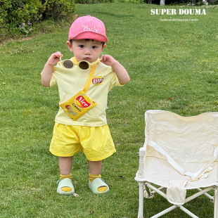 男童夏套装宝宝衣服夏日多巴胺穿搭痞帅男宝周岁外出服夏季新款潮