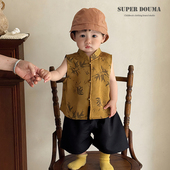 背心两件套装 周岁男宝礼服男汉服夏季 抓周中国古风夏款 新中式 薄款